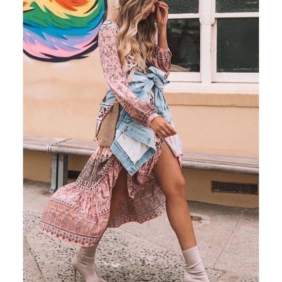 Spell Lionheart Gown Maxi Boho Tribal Paisley Sundown XS EUC - Picture 12 of 14